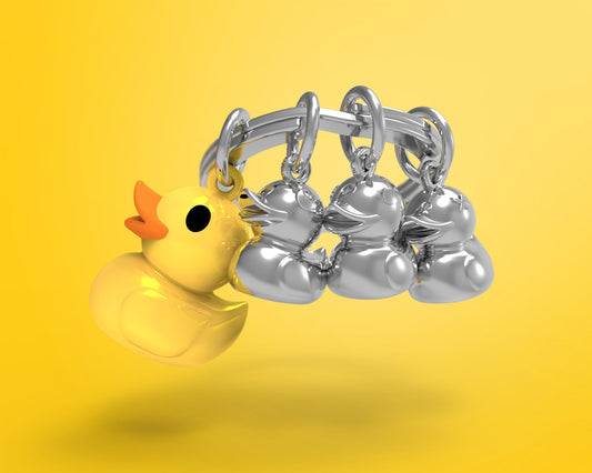 Yellow duck family keychain