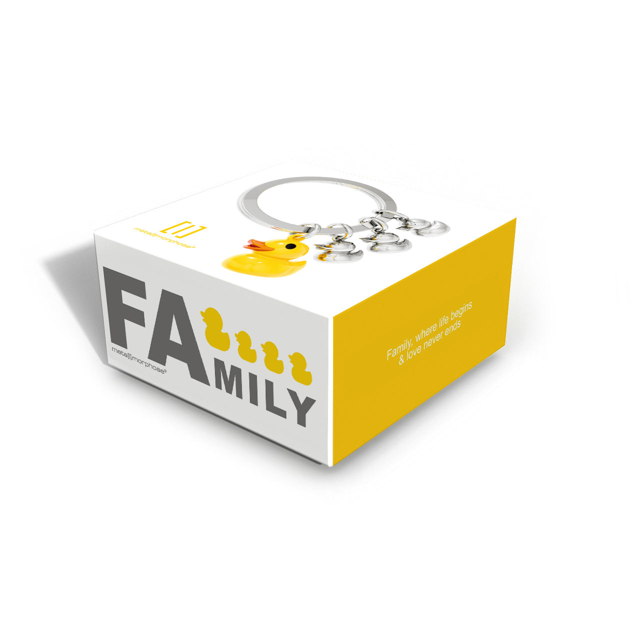 Keychain de familia de pato amarillo