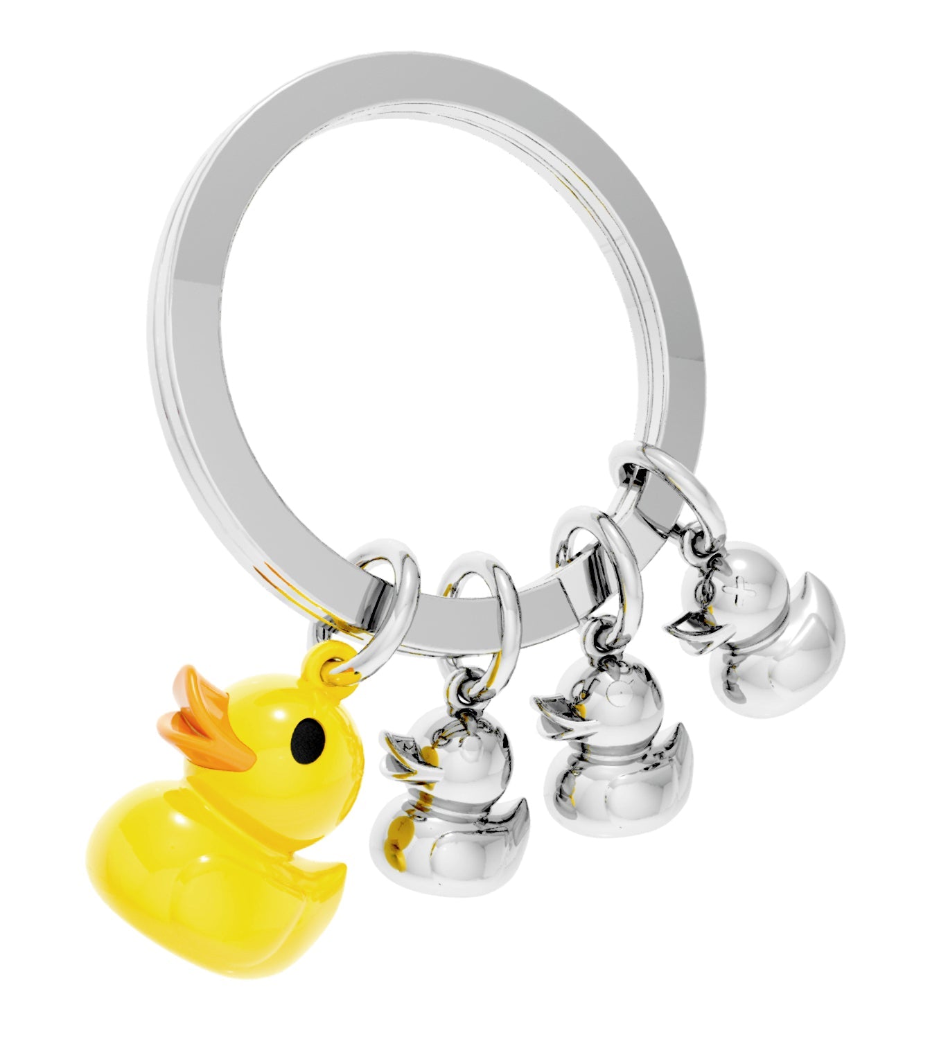 Keychain de familia de pato amarillo