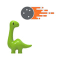 Spilla con dinosauro e asteroide