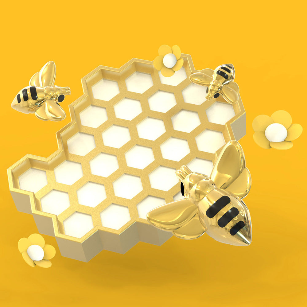 Pin Biene und Bienenwabe