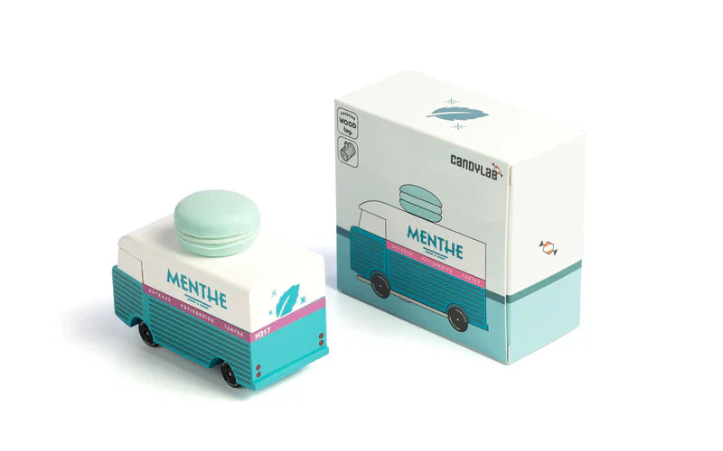 Camioneta de madera Candycar World: camioneta Mint Macaron