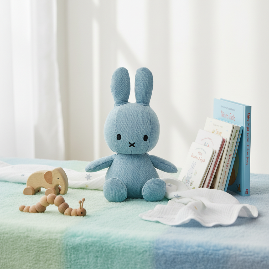 Peluche de Miffy en mezclilla clara