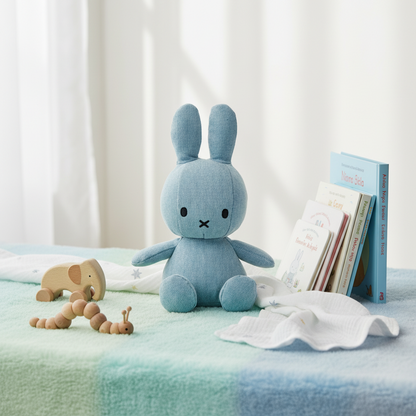 Peluche de Miffy en mezclilla clara