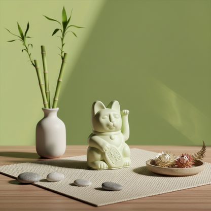 Mini Chat Chanceux Vert Clair