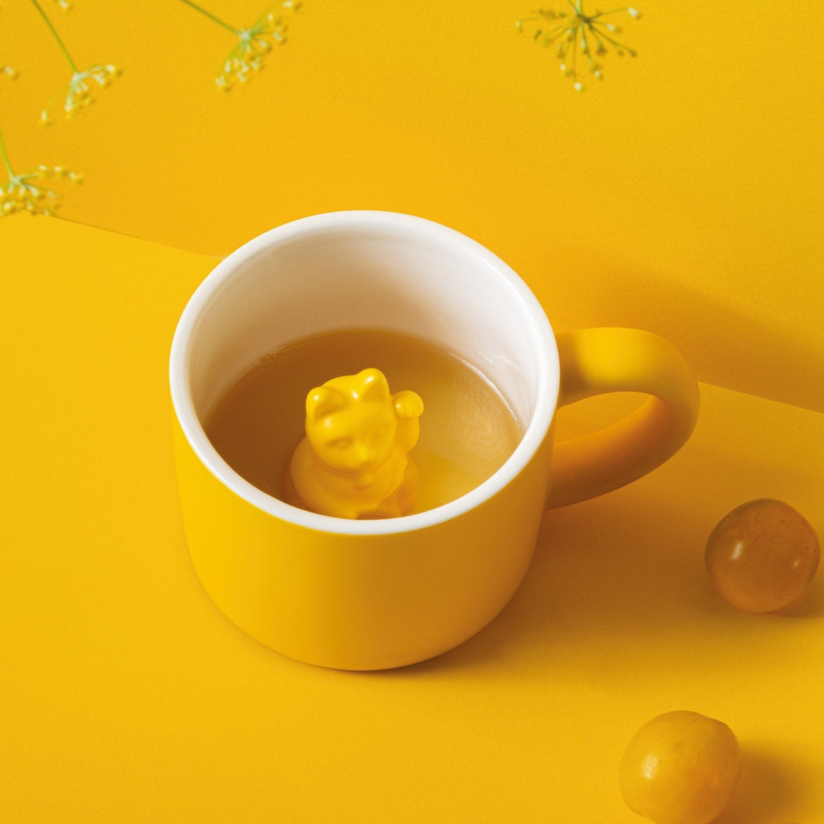 Mug Chat Chanceux Jaune Profond