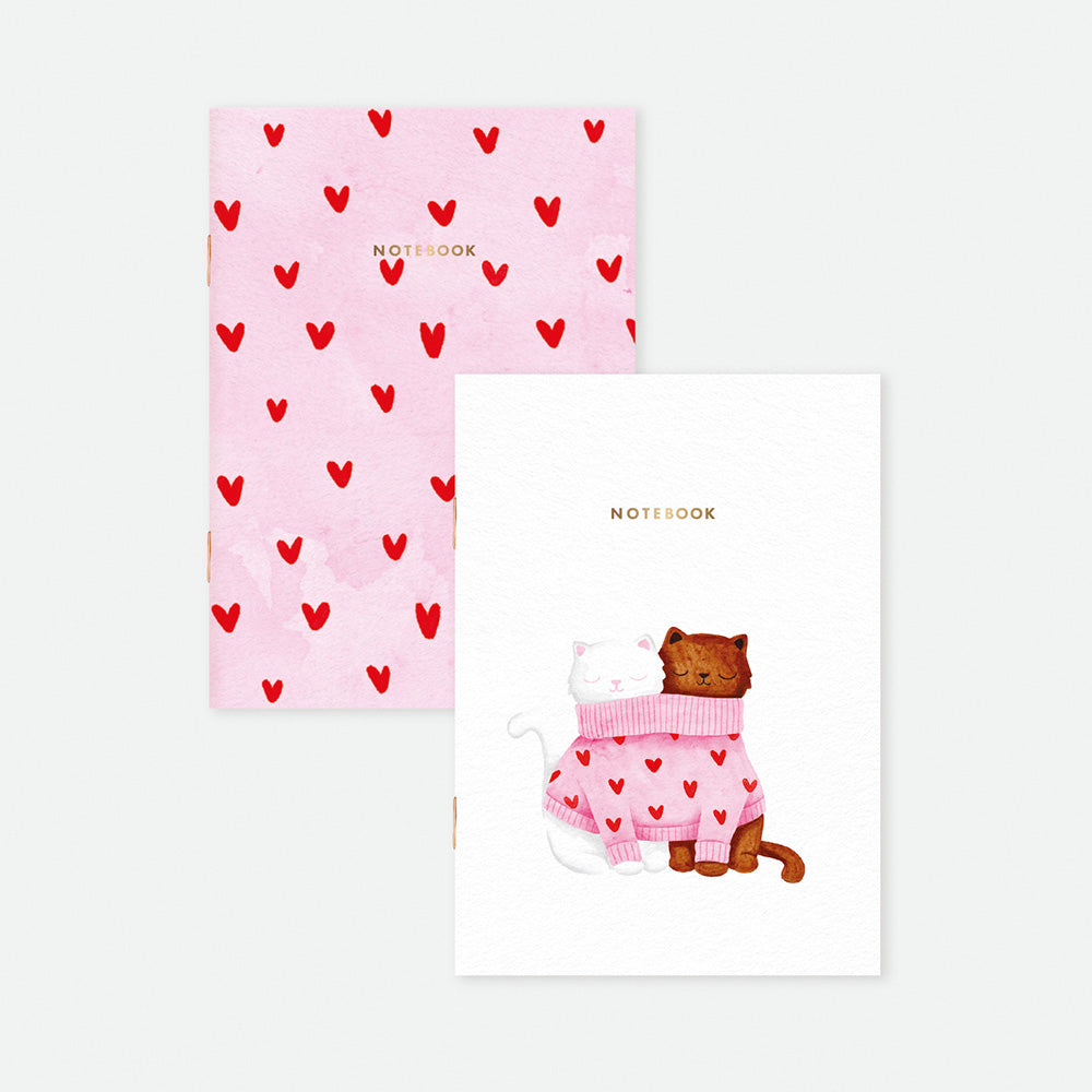 Duo Together Cats - ミニノート A6 DUO