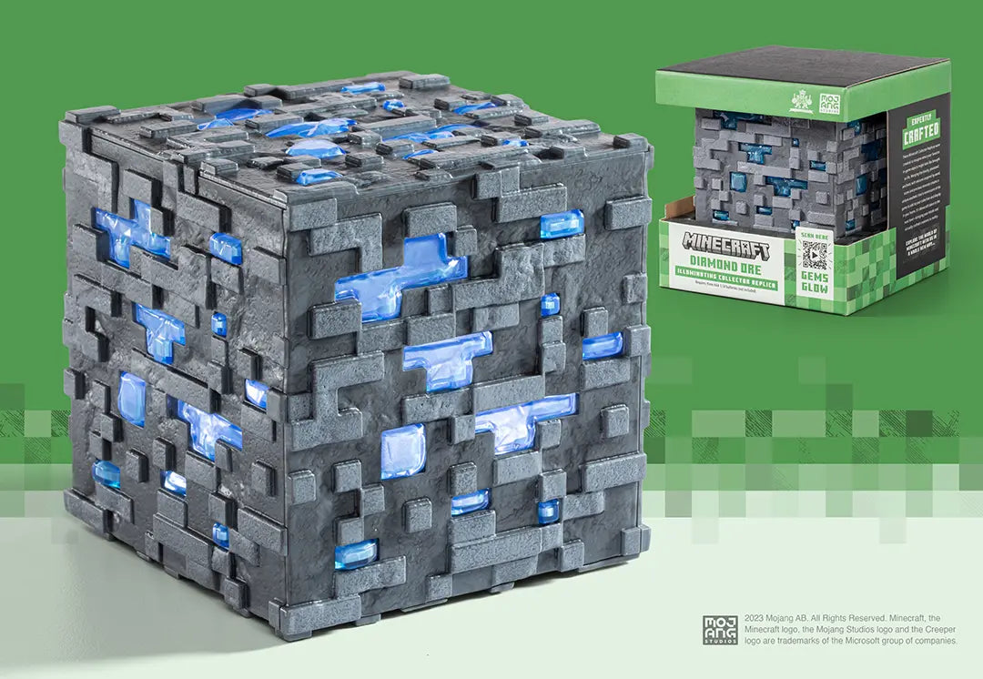 replique minecraft minerai de diamant lumineux noble collection