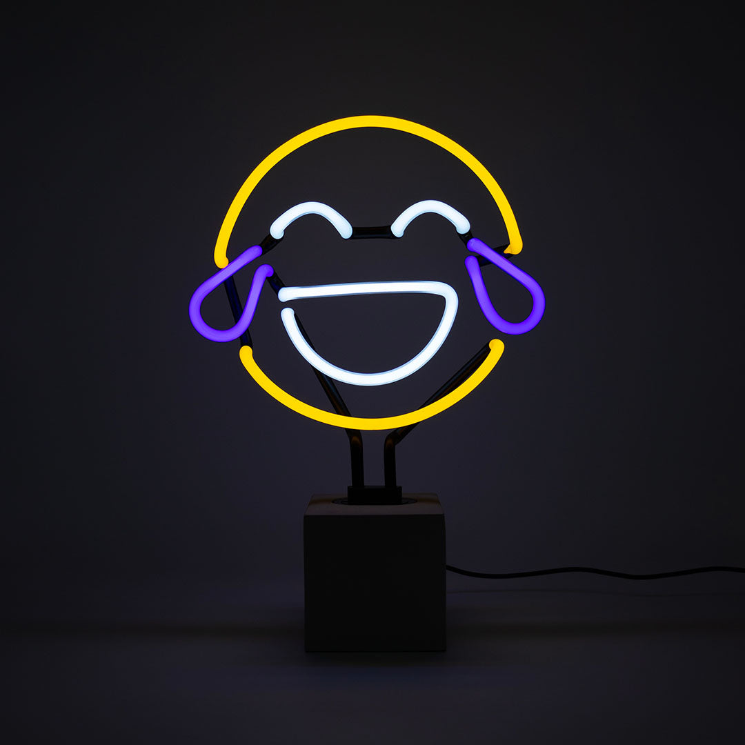 Panneau néon 'Laugh Emoji' (Rire)