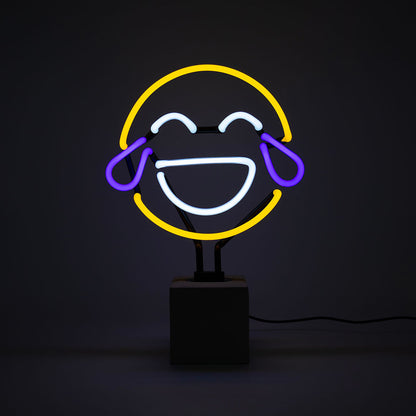 Panneau néon 'Laugh Emoji' (Rire)