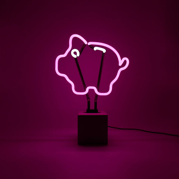 "Piggy Bank" neon sign