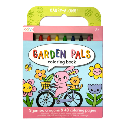 Kit de coloriage nomade Carry Along Jardin – 48 pages et 9 crayons – OOLY