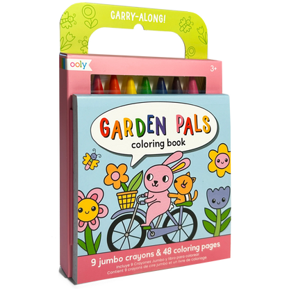 Kit de coloriage nomade Carry Along Jardin – 48 pages et 9 crayons – OOLY