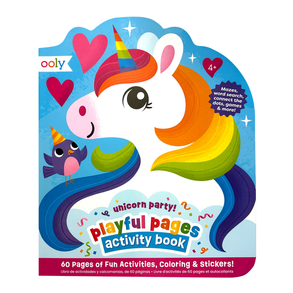 Livre d’activités Playful Pages Fête des licornes – 60 pages – OOLY