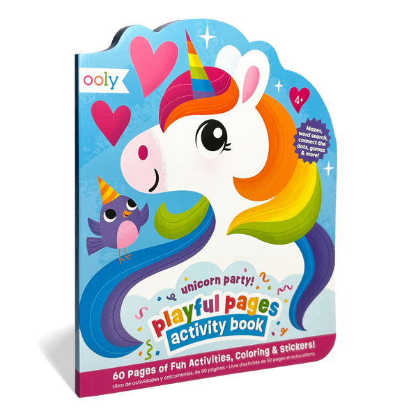 Livre d’activités Playful Pages Fête des licornes – 60 pages – OOLY
