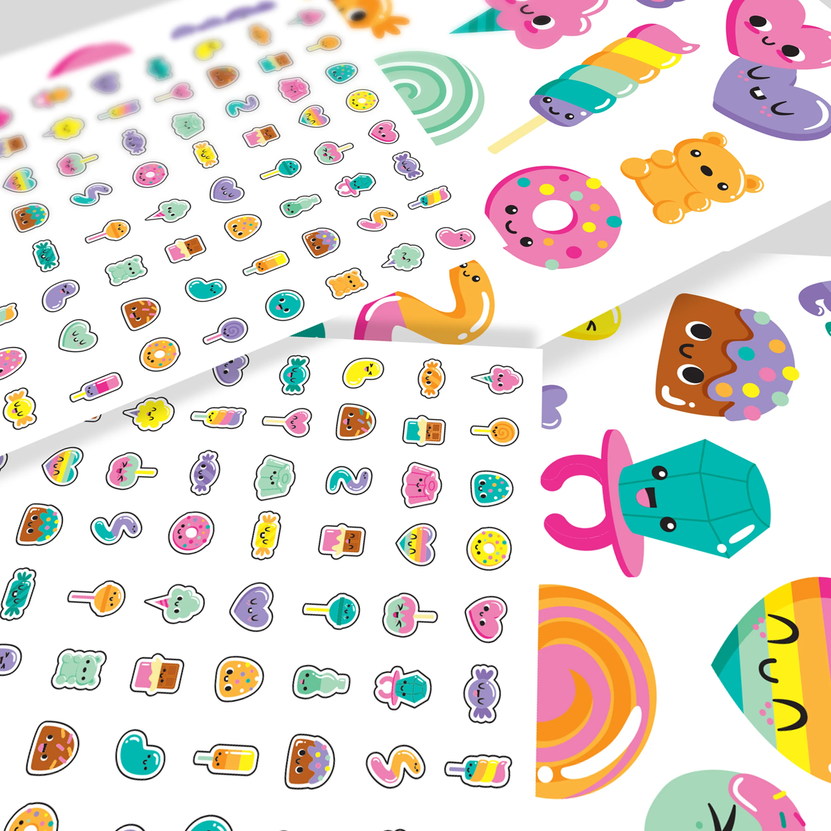 Tatouages et stickers pour ongles Tattoo-Palooza Confiserie – Plus de 225 OOLY — détail en gros plan