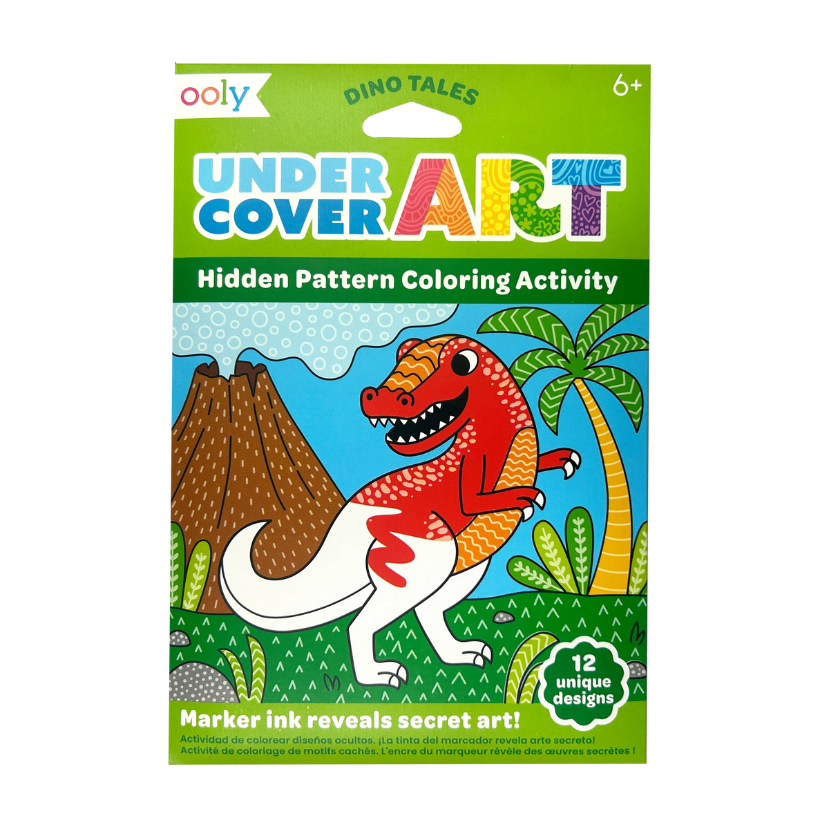 OOLY Undercover Art 恐竜の隠し模様ぬり絵カード 12枚