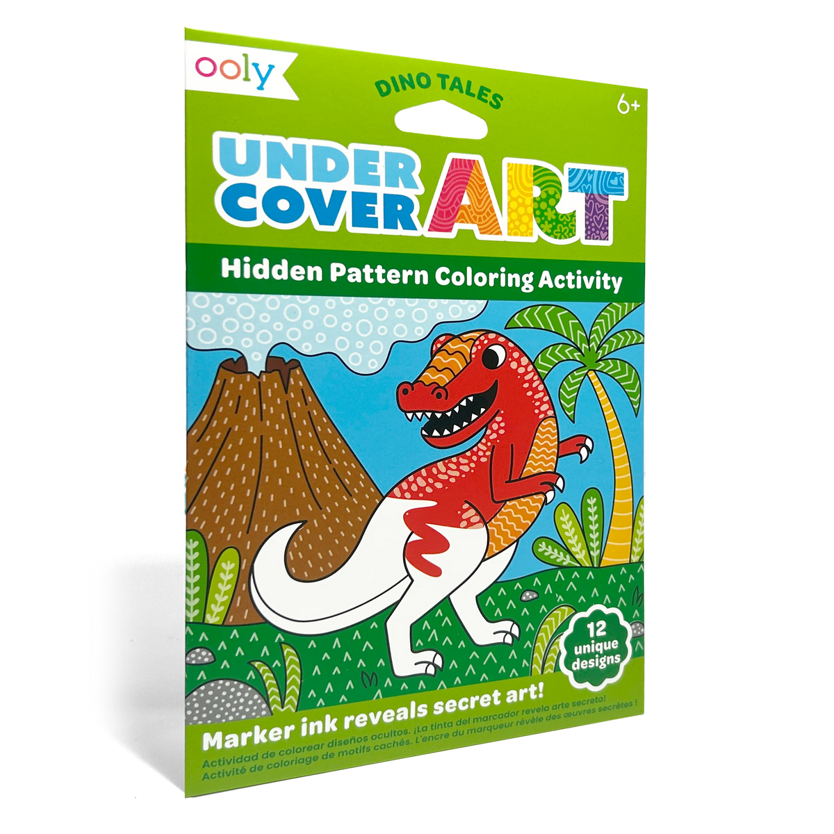 OOLY Undercover Art 恐竜の隠し模様ぬり絵カード 12枚