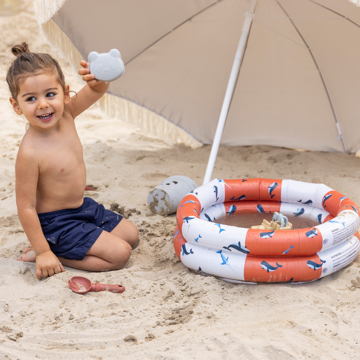 Baby Pool - Red/White - Ocean Stripes - Ø 60 cm