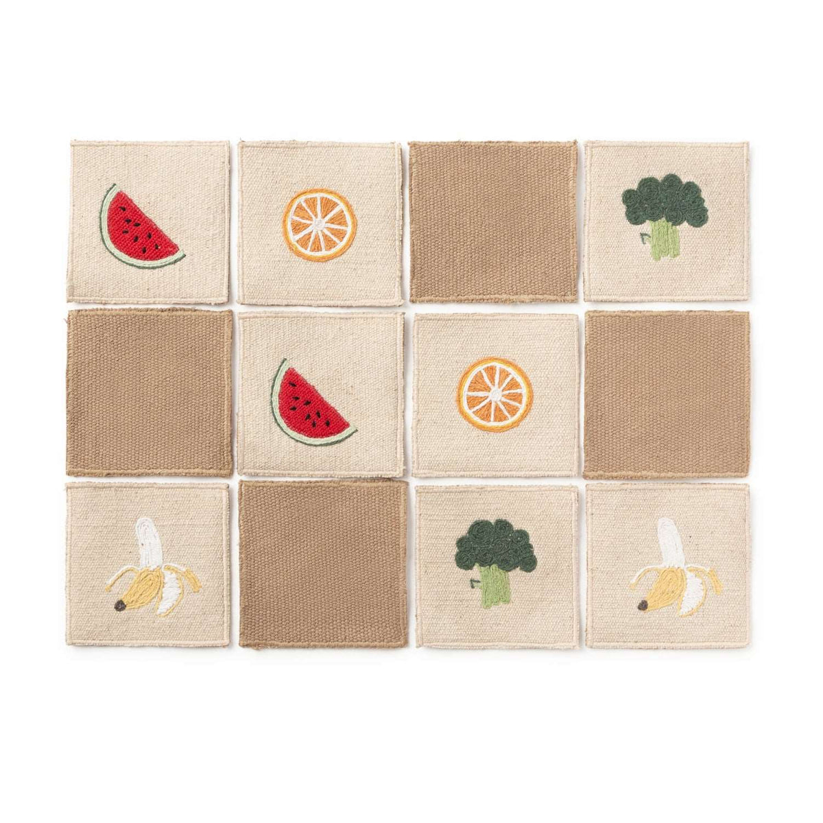Fruits & Veggies – Jeu de mémoire en tissu