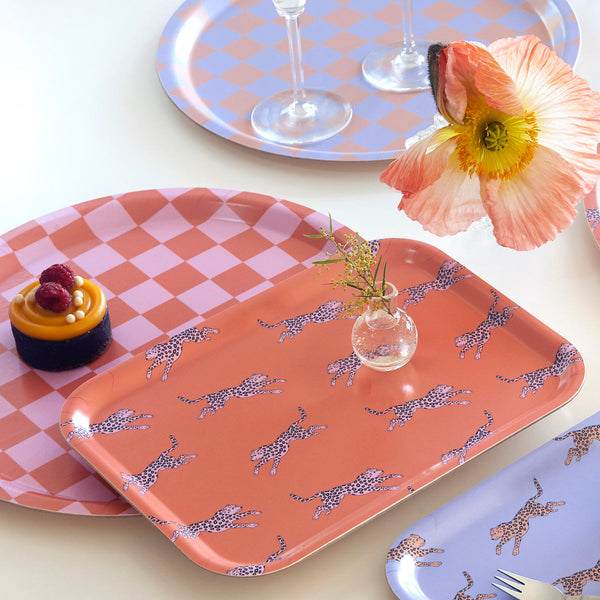 Orange Leopard Serving Tray - 27x20 cm