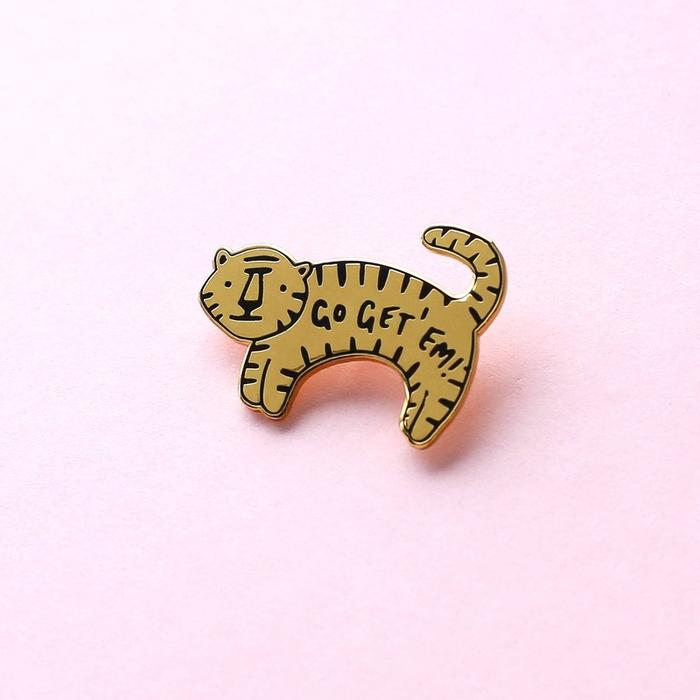 Broche tigre "Go Get' Em"