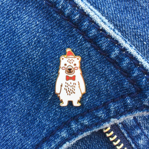 ホッキョクグマのピンバッジ
