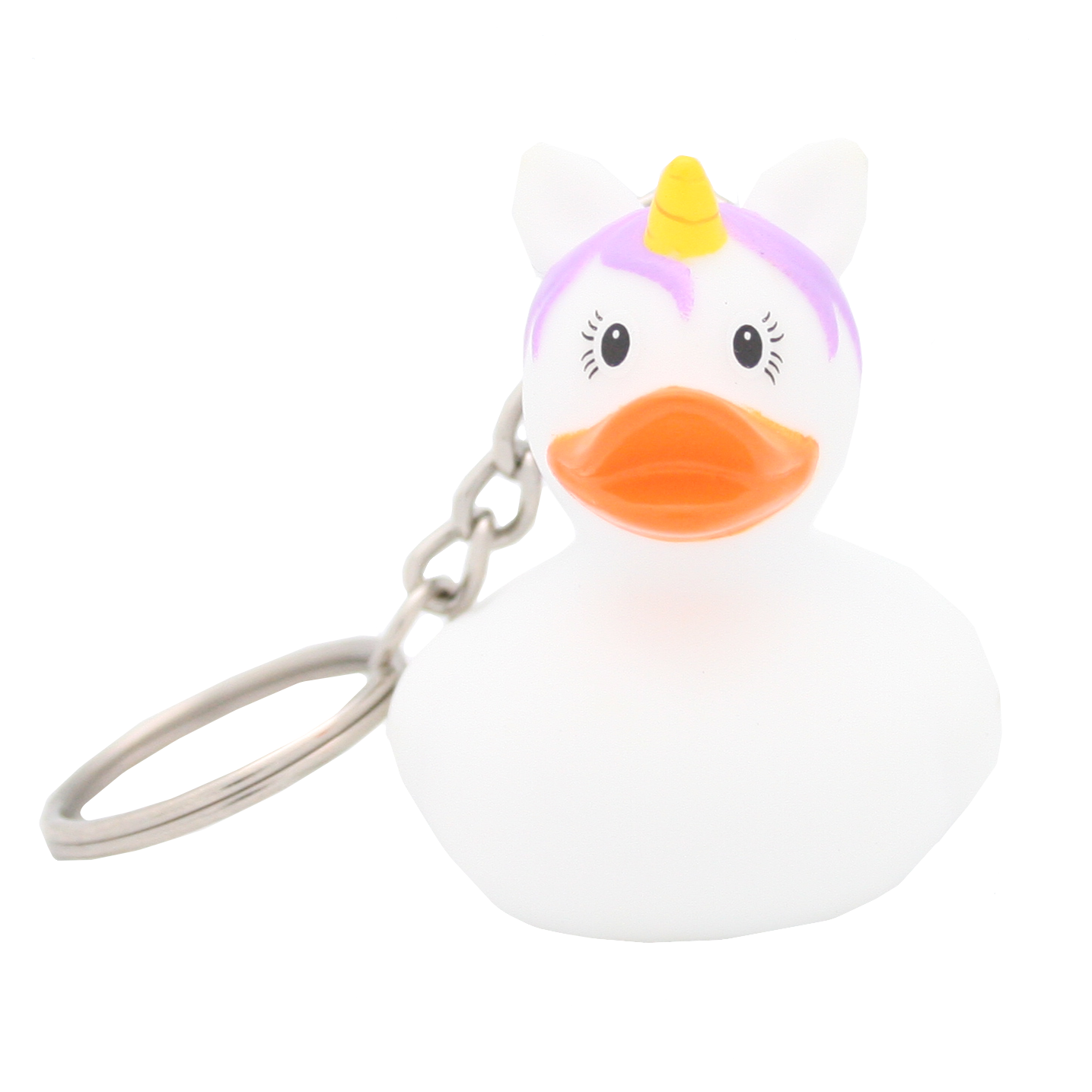 White unicorn duck keychain