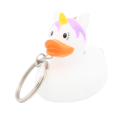 Keychain de pato de unicornio blanco