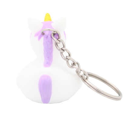 Keychain de pato de unicornio blanco