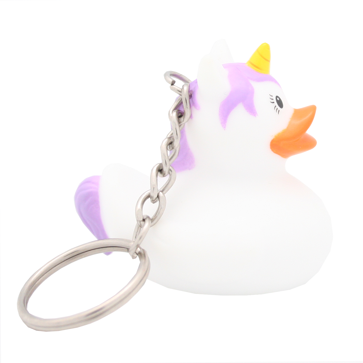 White unicorn duck keychain