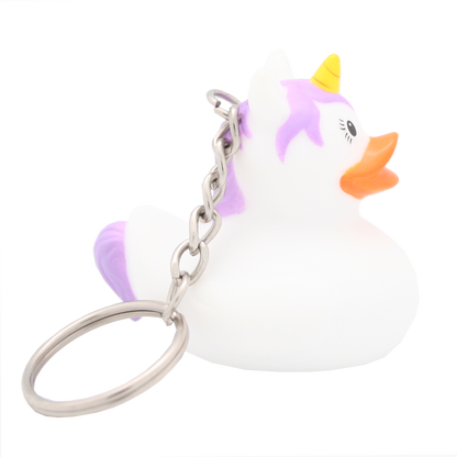 Keychain de pato de unicornio blanco