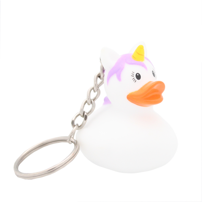 Keychain de pato de unicornio blanco