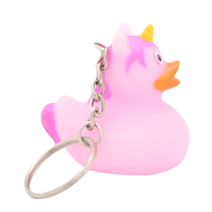 Keychain de pato de unicornio rosa