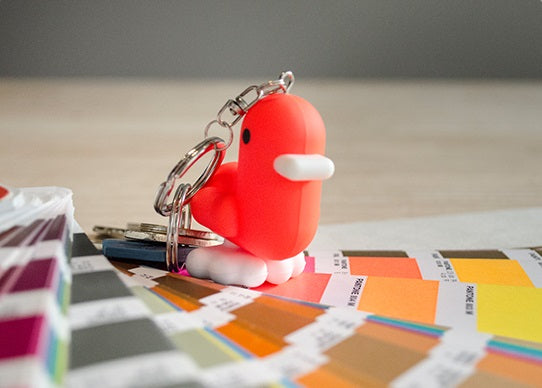 Neon Red Duck Keyring