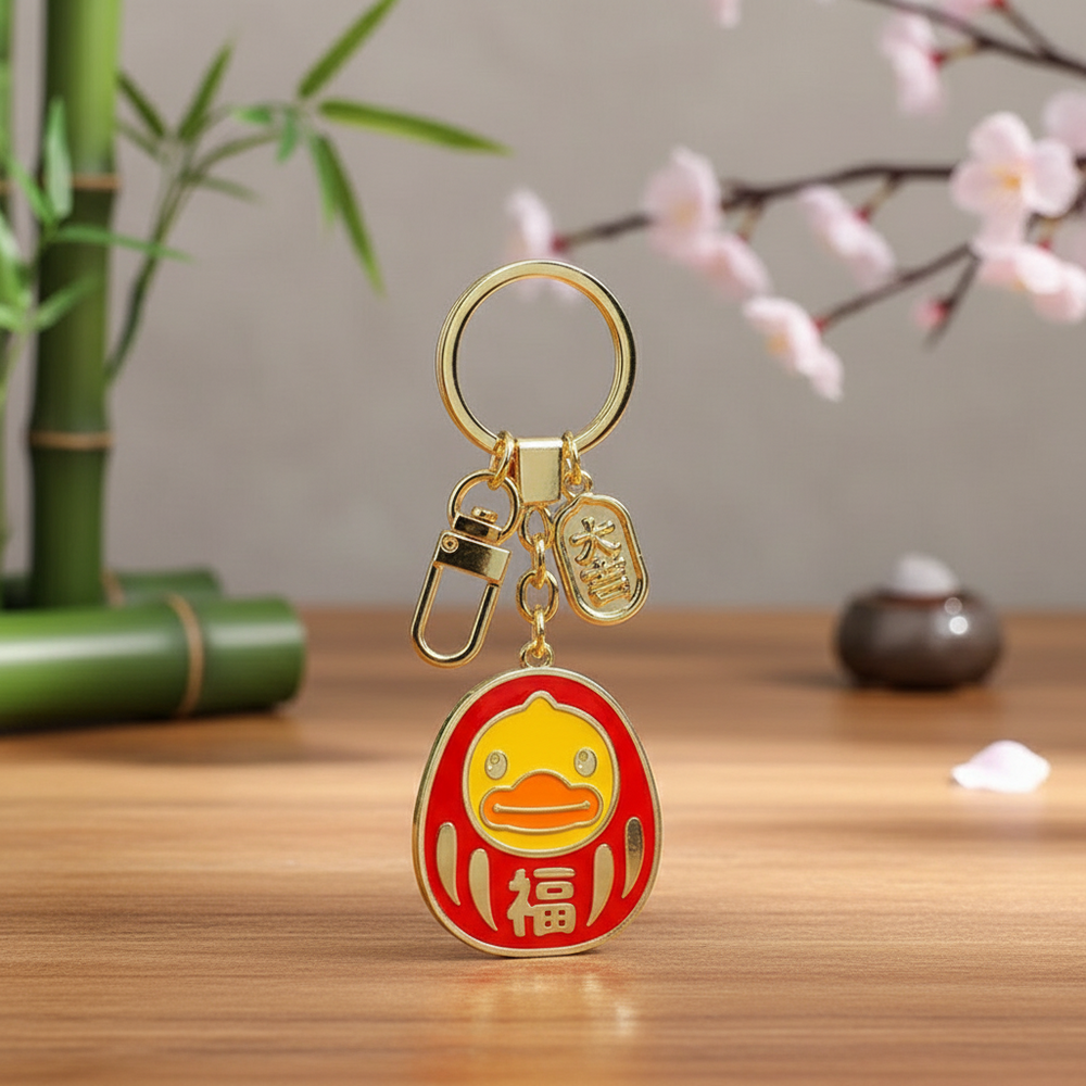 Portachiavi a forma di anatra Daruma