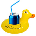 Suporte para copos insuflável em formato de pato amarelo