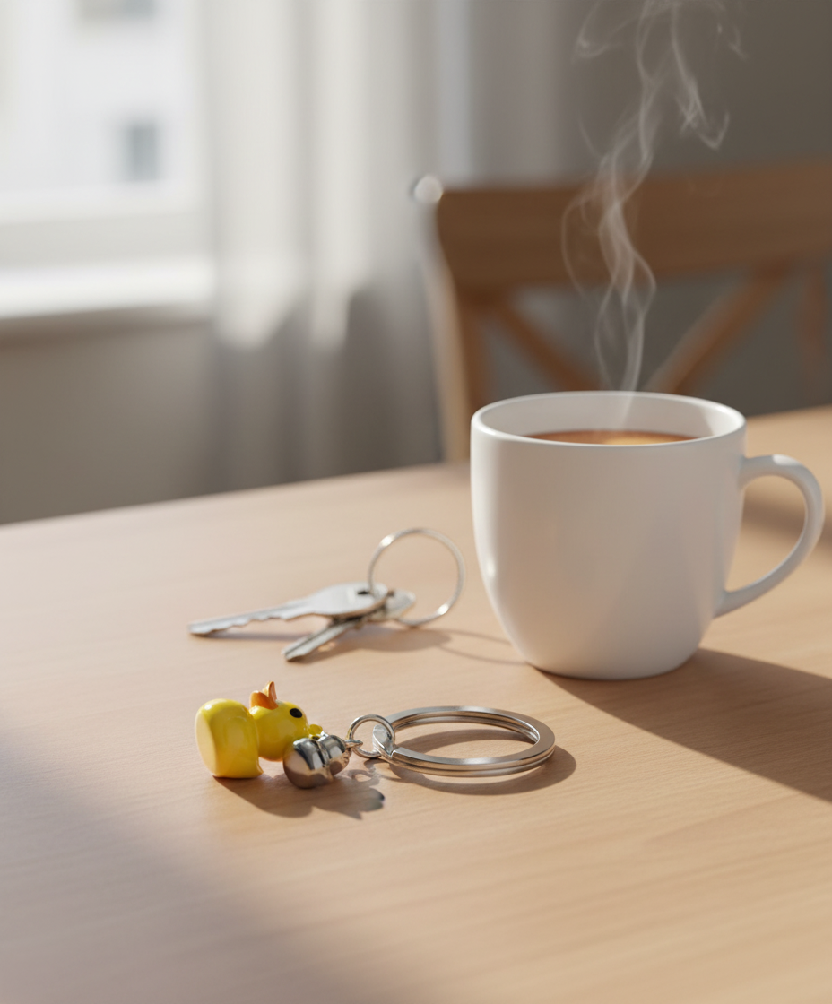 Llavero de pato amarillo