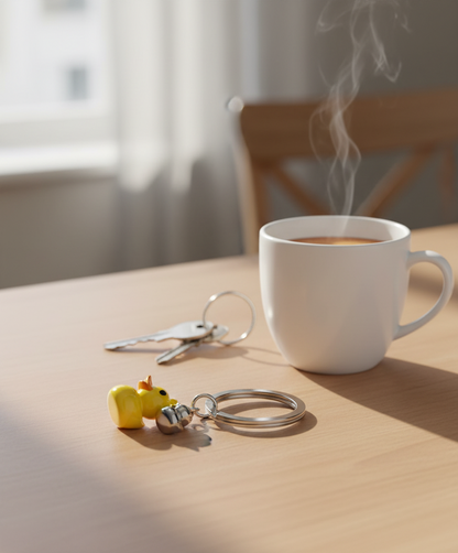 Llavero de pato amarillo