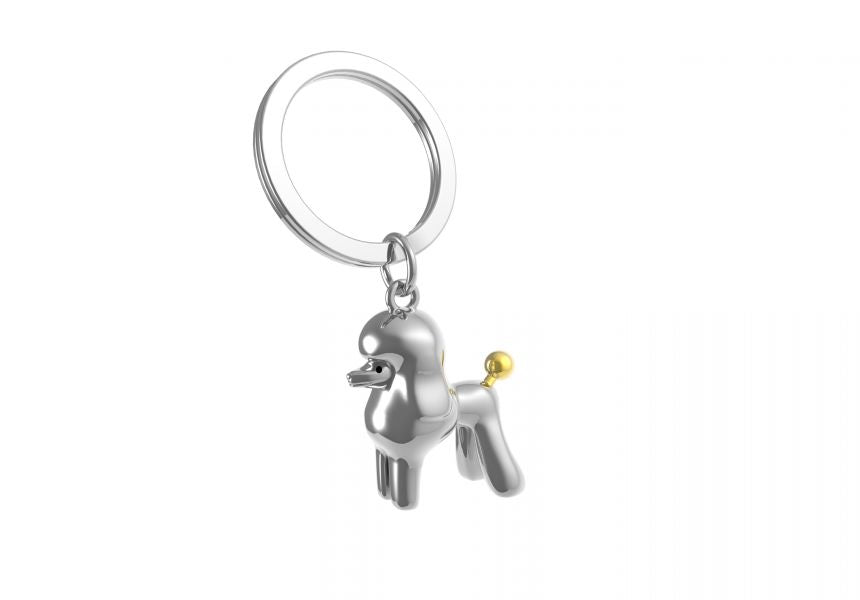 Porte-clés Caniche Argenté
