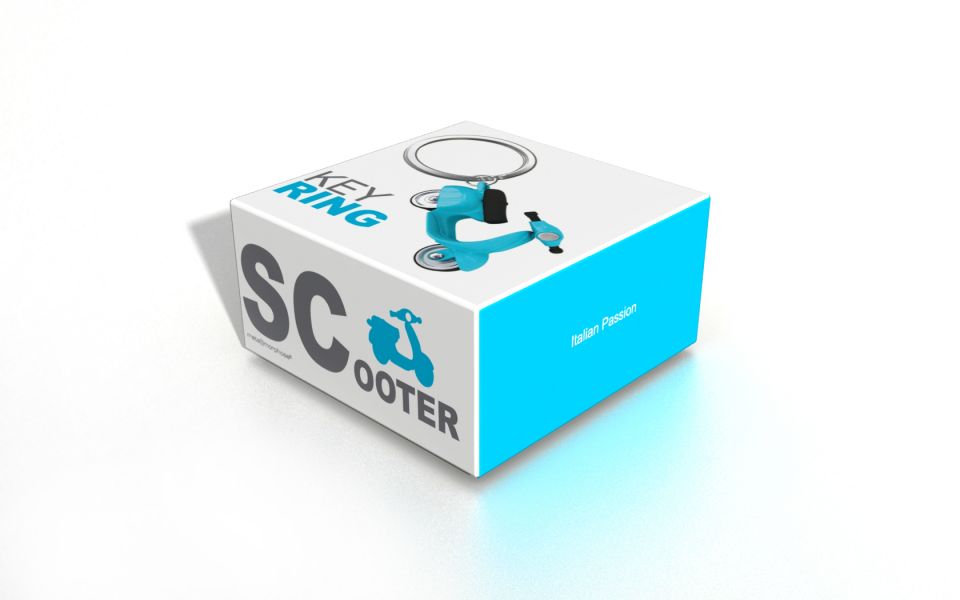 Porte Clés Scooter Retro Bleu