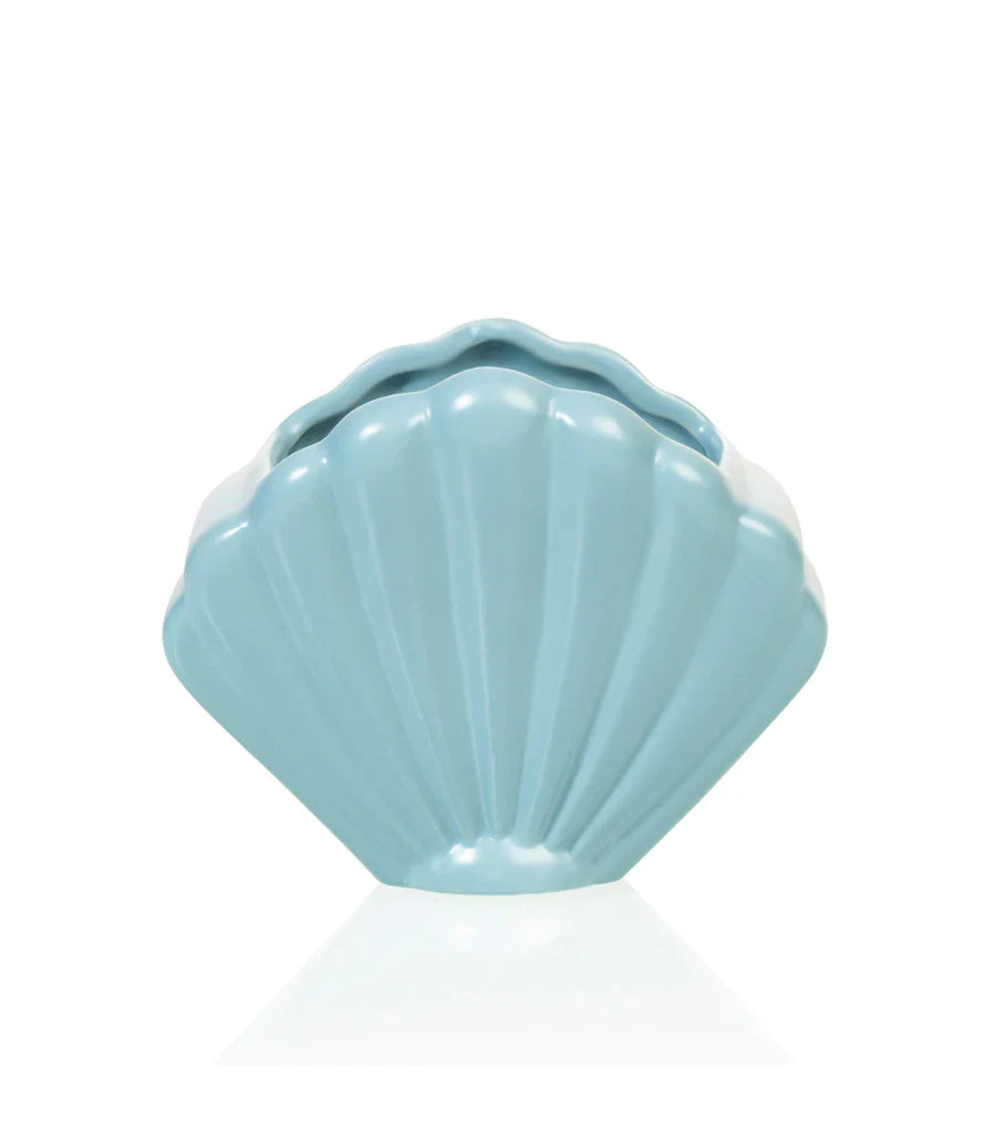 Pot de Fleur Coquillage Bleu