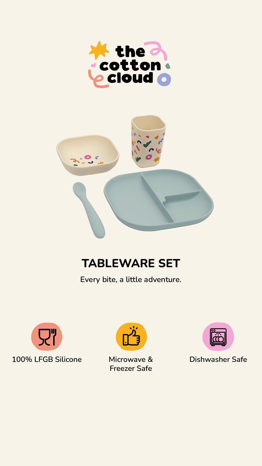 Service de table Tiny Bits Tangerine
