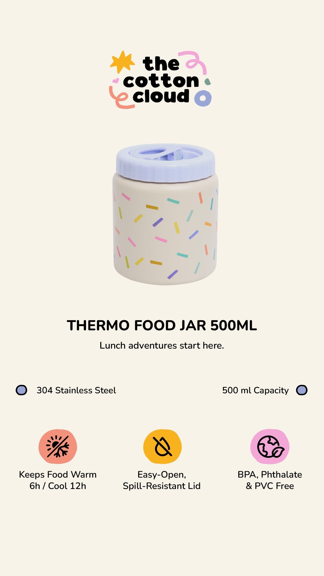 Thermolebensmittelbehälter aus Edelstahl CROC ROCK 500ml