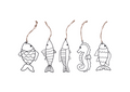 Appendini a Forma di Pesce in Metallo - 5 Assortiti - 5921873