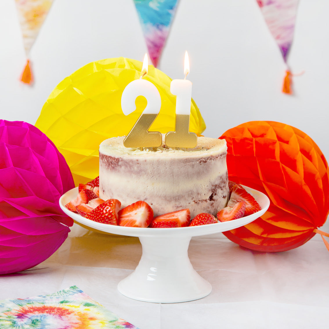 White & Gold Birthday Number Candle - 1