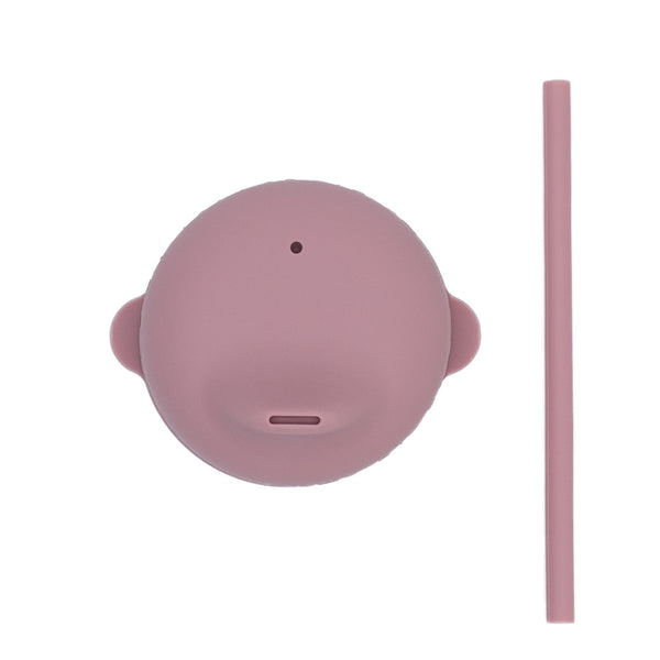 Coperchio rosa antico e mini cannuccia