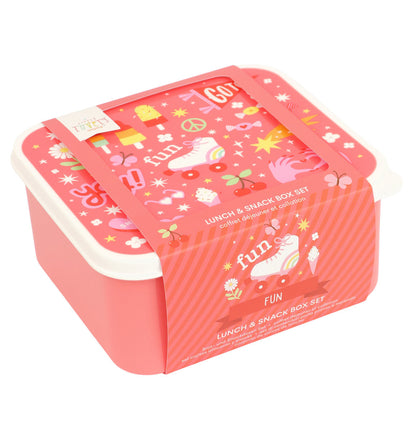 Lot de 4 boîtes repas et goûter - Fun – vue 5 – A Little Lovely Company