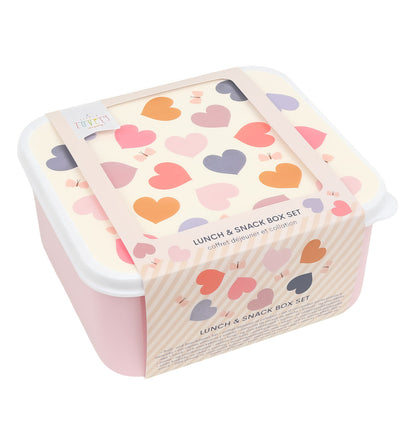 Lot de 4 boîtes repas et goûter - Cœurs – vue 6 – A Little Lovely Company