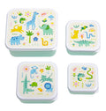 Lot de 4 boîtes repas et goûter - Jungle